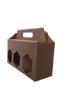 Cardboard carton box for 3 honey jars 500g (brown)