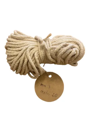 Mèche de bougie en coton blanc, écheveau de 20 mètres