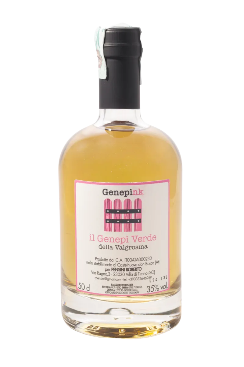 Genepi Verde, Kräuterlikör aus Genepi-Kräuter-Infusion – 50 cl