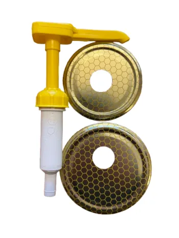 Honey jar dispenser 500 g and 1 kg with Beehive Cap