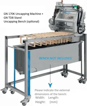 Uncapping machine with heated vibrating knives complete with support frame