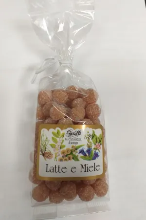 Bonbons au lait et au miel, 
sachet de 125 g