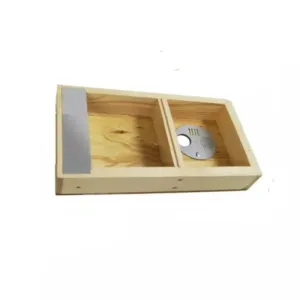 Abdeckboden mit Futtertasche aus paraffiniertem Holz für Dadant-Blatt-Beute, 6 Waben, mit 2 Kammern