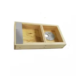 Abdeckboden mit Futtertasche aus paraffiniertem Holz für Dadant-Blatt-Beute, 6 Waben, mit 2 Kammern