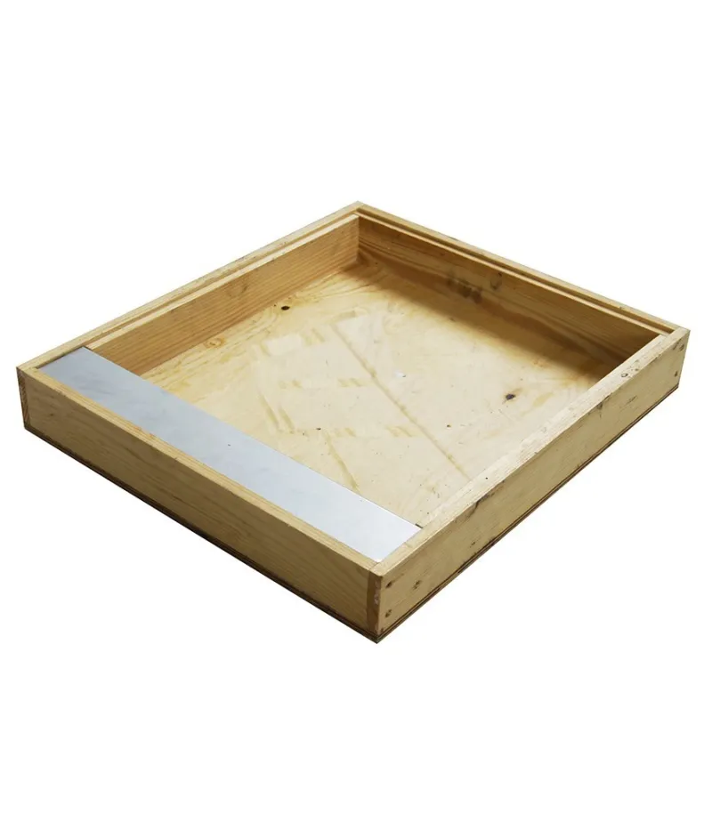 Tapa comedero de madera parafinada para Colmena D.B. de 10 cuadros con mamparo de madera abierto