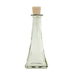 Weißglas-Pyramidenflasche 200 ml mit Korken