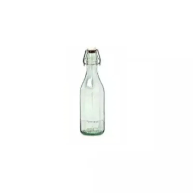 Gerippte zylindrische Weißglasflasche mit Federverschluss