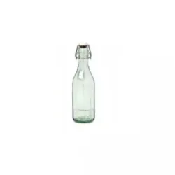 Gerippte zylindrische Weißglasflasche mit Federverschluss