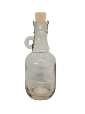 Bottiglia in vetro bianco con occhiello da 200 ml e tappo in sughero