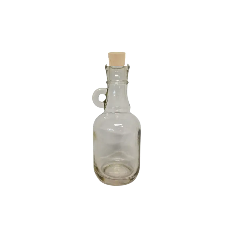 Bottiglia in vetro bianco con occhiello da 200 ml e tappo in sughero