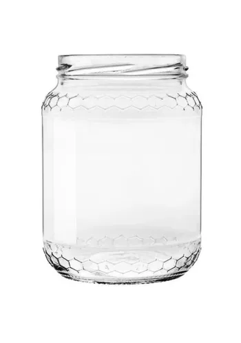 Vaso in vetro regina per miele 1000 g TO 82 - 770 ml solo vetro