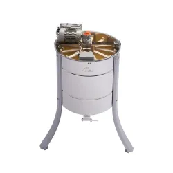 Motorized radial Geranium honey extractor for 12 super frames