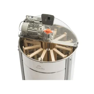 Motorized radial Geranium honey extractor for 12 super frames