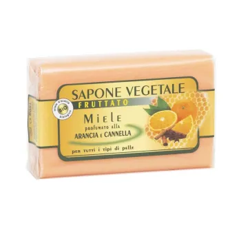 Saponetta vegetale al miele profumata all'arancia e cannella