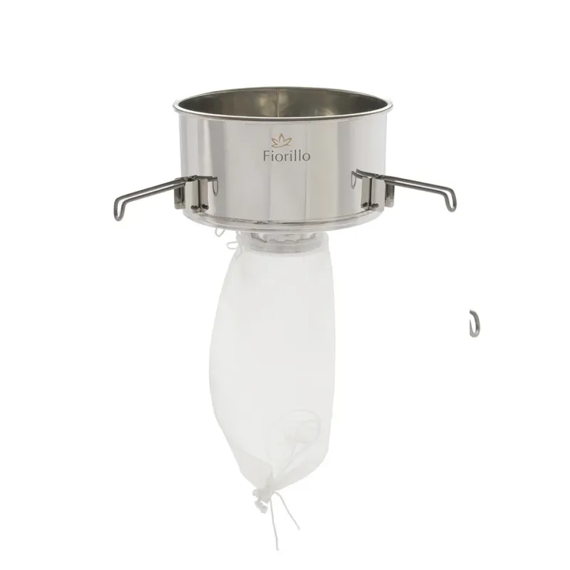 Filtro inox a tramoggia piccolo con sacco nylon per maturatori 50-100 kg