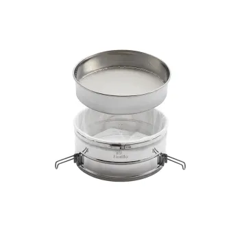 Double stainless steel filter with alloy prefilter for 200 and 400 kg maturers