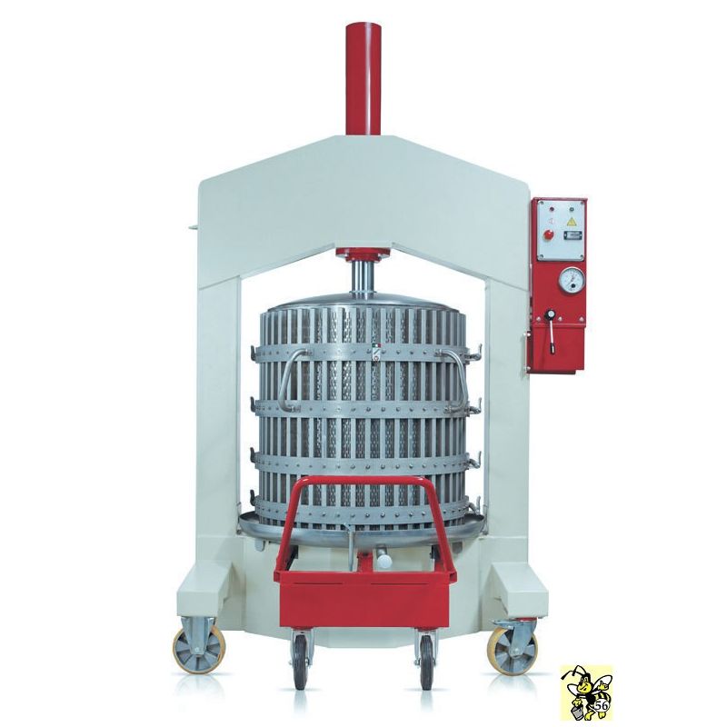 Handpresse für Zellendeckel mit aufklappbarem Wagenkorb aus Edelstahl - Ø 70 cm