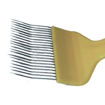 STAINLESS UNCAPPING FORK WITH PLASTIC HANDLE with bent tips