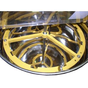 Dadant radial honey extractor, manual drive for 9 super frames, nylon basket