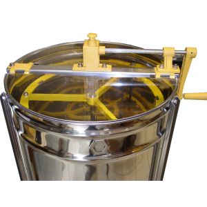 Manual d.b. radial extractor for 9 honey super frames or 3 nest frames with nylon basket
