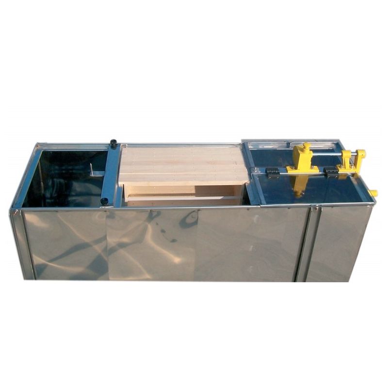 Tangentiale Honigschleuder Serie 2008, manuell oder motorisiert, für 3 Langstroth-Rähmchen.