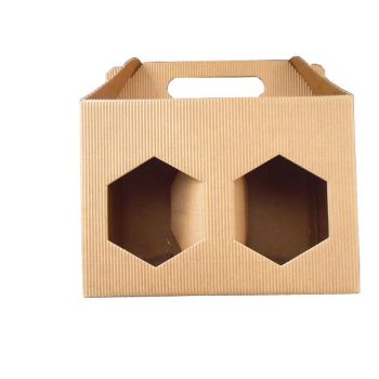 CARDBOARD BOX for 2 honey jars of 1 kg (brown)