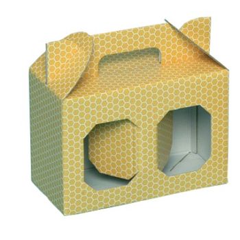 Caja para 2 tarros de miel de 1 kg (amarillo)