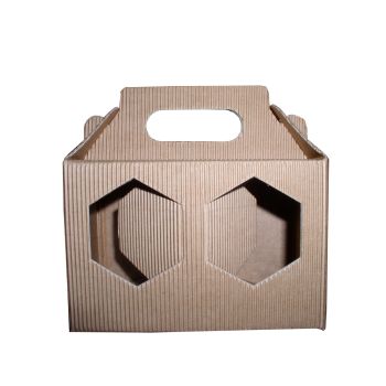 CARDBOARD BOX for 2 honey pots of 250 g (brown)
