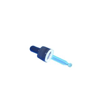 Cuentagotas de vidrio pfp 18 con banda de seguridad para frascos amarillos de 10 ml