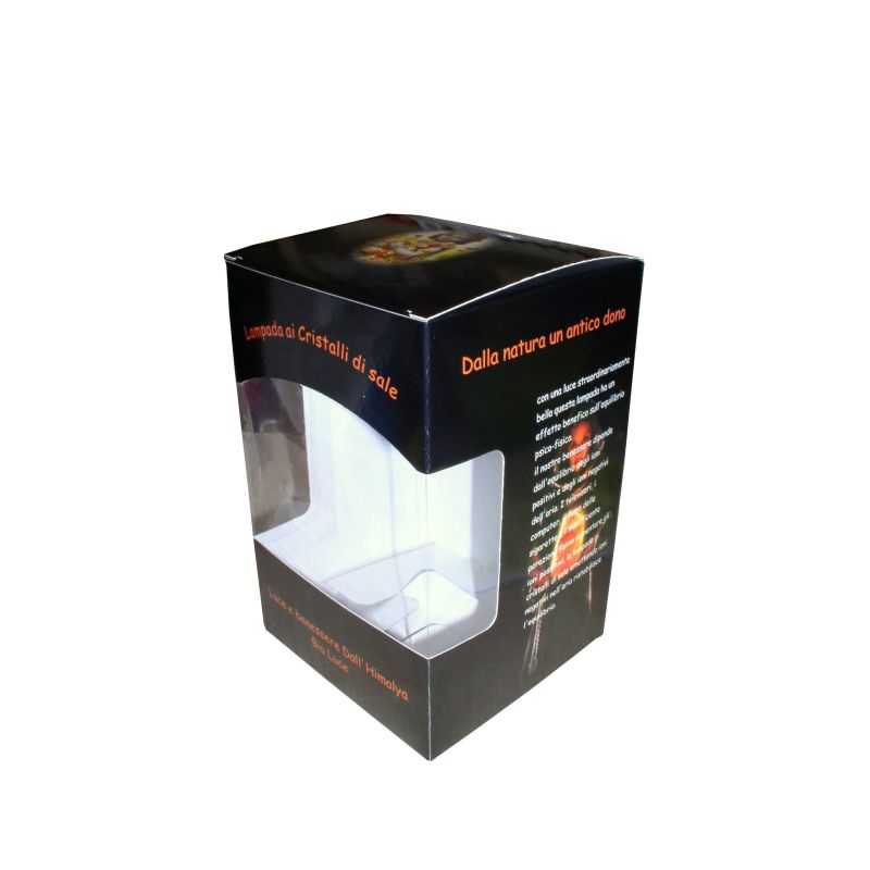 Elegante box mit fenster und himalaya-salz eigenschaften für m1 und m2 lampen