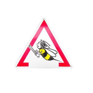 Dreieckiges Schild „Achtung Bienen“