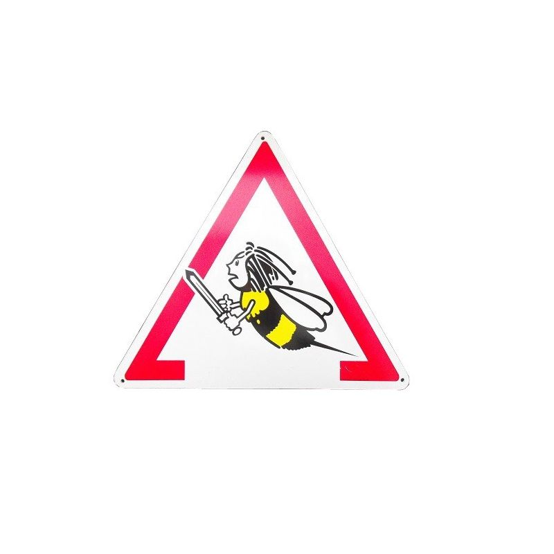 Triangle "bee caution" sign Triangle "bee caution" sign