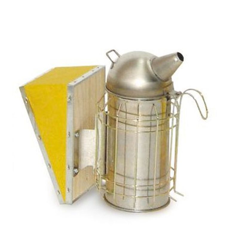 Ahumador de apicultura en acero inoxidable diámetro 8 cm fuelles en vinilo con proteccion