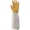 Guanti in pelle con manichetta in cotone