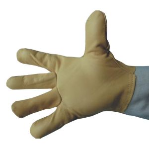 Gants en cuir avec manchette en coton