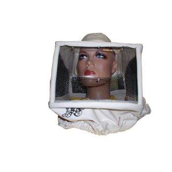 Square beekeeping hat in net with front plexiglass