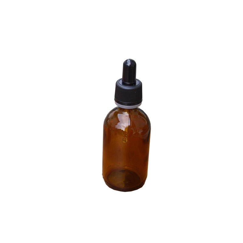 Flacon rond en verre jaune avec compte-gouttes 50 ml