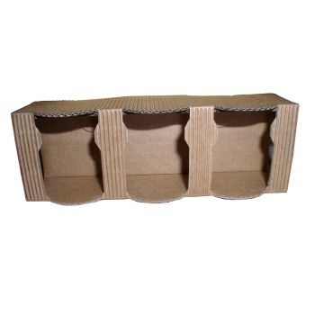 Cardboard box for 3 special 50g honey jars (brown)
