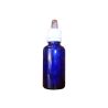 Frasco redondo de vidrio azul con cuentagotas 10 ml