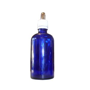 Runde blaue glasflasche mit tropfer 100 ml