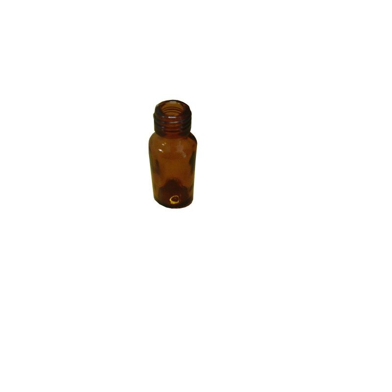 Flacon rond en verre jaune 15 ml