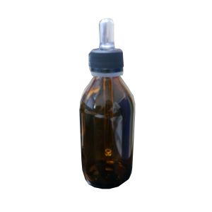 Flacon rond en verre jaune avec compte-gouttes 100 ml