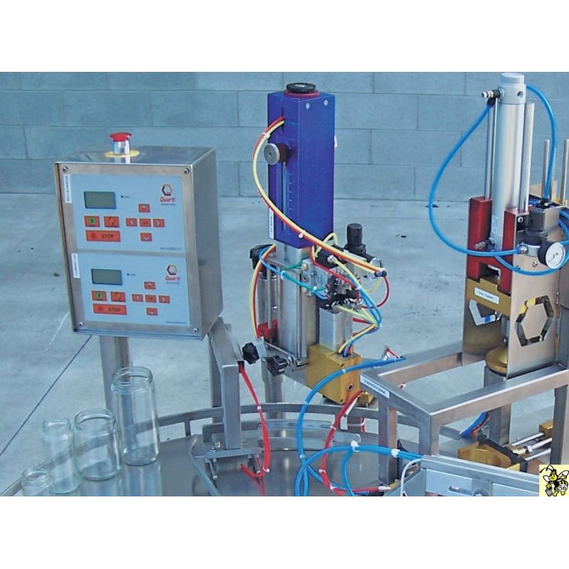 Rotating table ø 900 mm with capper for honey dosing machine