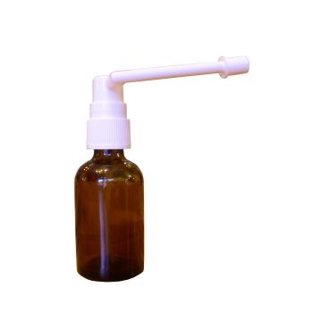 30 ml Yellow Glass Bottle With Long Reclining Spray