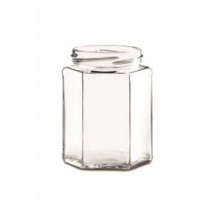 Vaso in vetro ottagonale  314 ml con capsula twist-off t 63