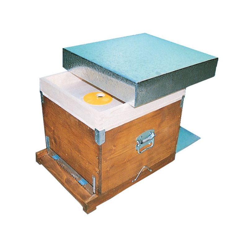 Dadant kubik beehive 10 frames in wood with mobile anti varroa bottom with 10 hive frames