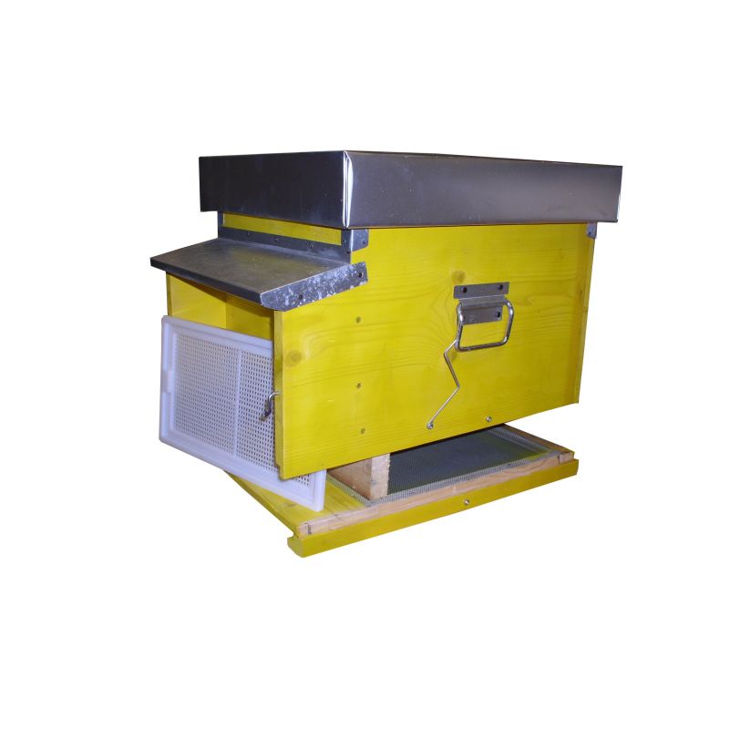 Dadant migratory beehive 10 frames in wood with mobile anti varroa bottom with 10 hive frames Dadant migratory beehive 10 frames in wood with mobile anti varroa bottom with 10 hive frames