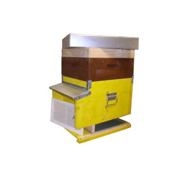 Dadant migratory beehive 10 frames with mobile anti varroa bottom - SUPER - 9 super frames and 10 hive frames with WAX