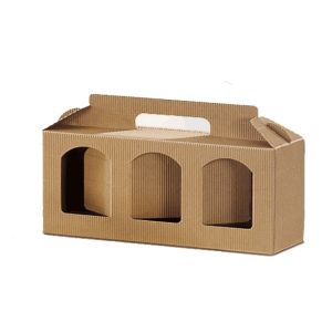 Cardboard box for 3 honey jars of 350 g (brown)