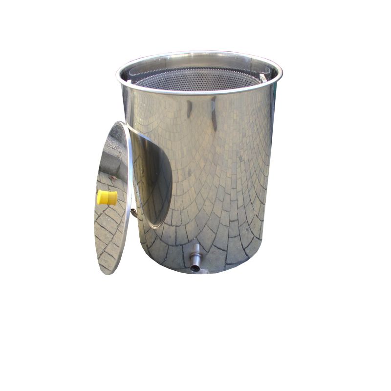 Edelstahl-Dampfwachsschmelzer für 10 Dadant-Blatt Brutraumrähmchen oder 12 Langstroth-Rähmchen, Ø 470 mm